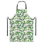 Watercolor Ivy Leaf Pattern Print Bib Apron With Pocket