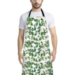 Watercolor Ivy Leaf Pattern Print Bib Apron With Pocket
