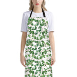 Watercolor Ivy Leaf Pattern Print Bib Apron With Pocket