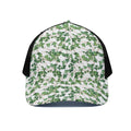 Watercolor Ivy Leaf Pattern Print Black Mesh Trucker Hat