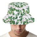 Watercolor Ivy Leaf Pattern Print Bucket Hat