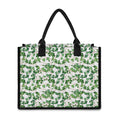 Watercolor Ivy Leaf Pattern Print Canvas Tote Bag
