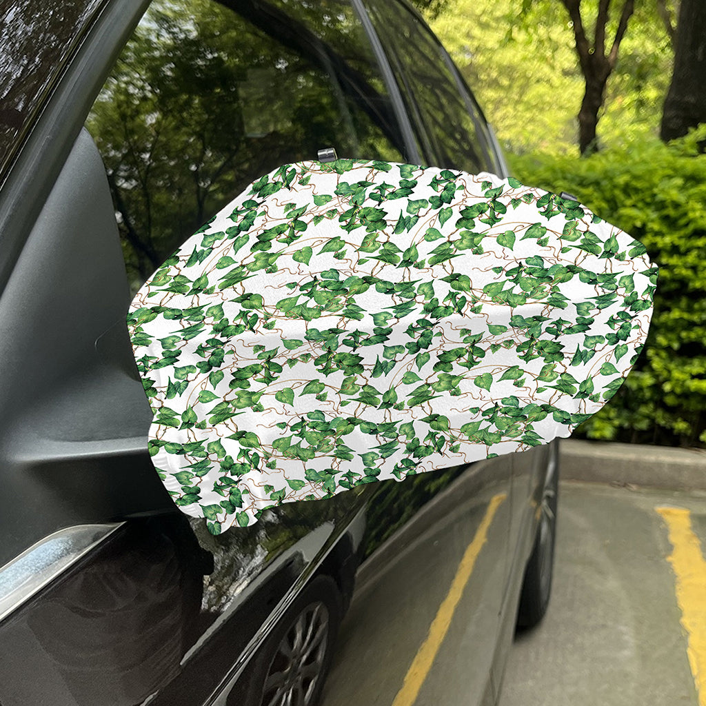Watercolor Ivy Leaf Pattern Print Car Side Mirror Covers