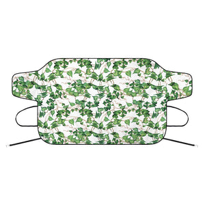 Watercolor Ivy Leaf Pattern Print Car Windshield Snow Cover