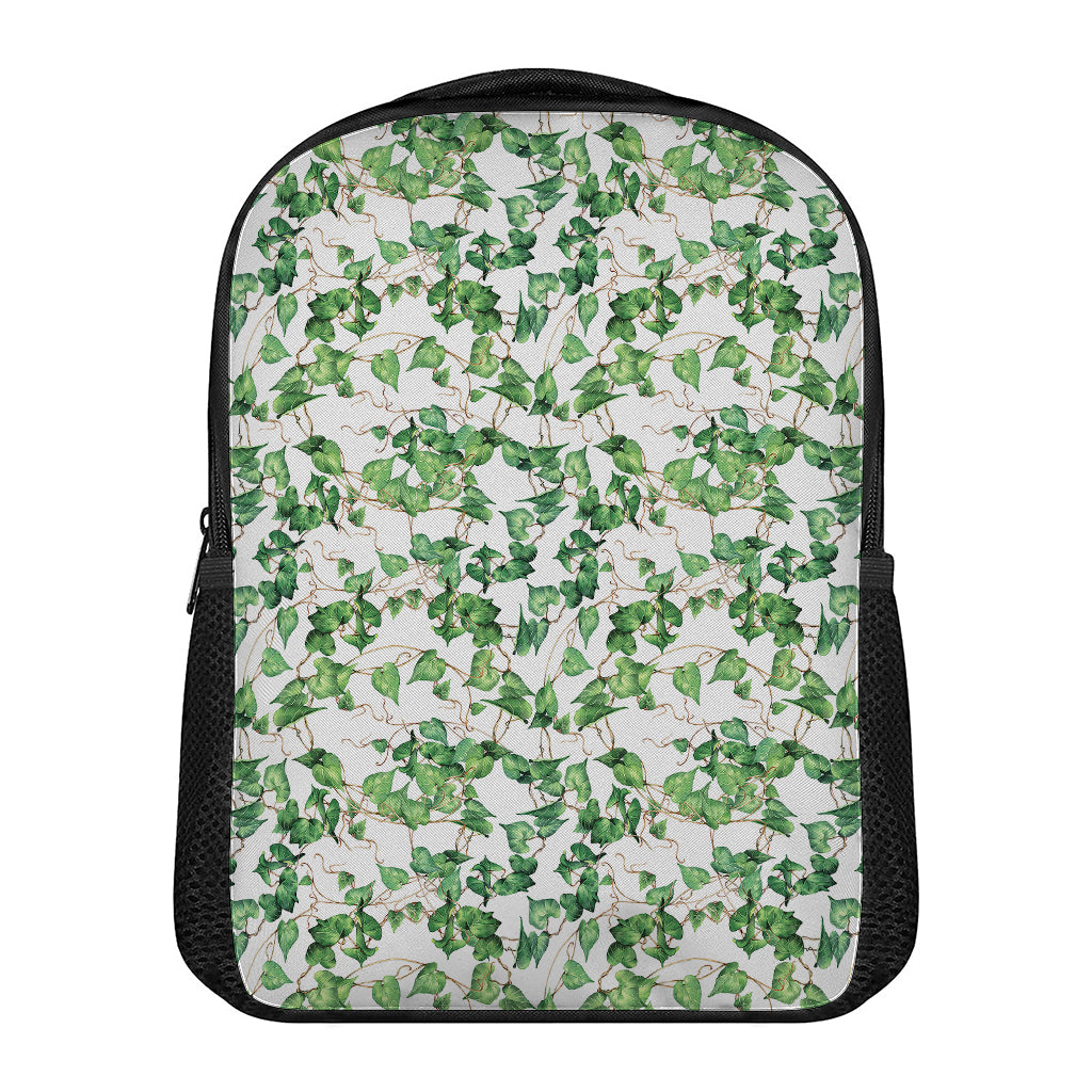 Watercolor Ivy Leaf Pattern Print Casual Backpack