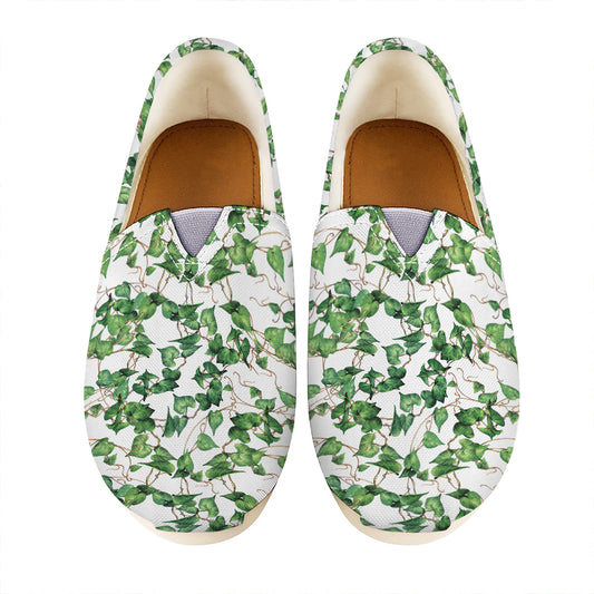 Watercolor Ivy Leaf Pattern Print Casual Shoes