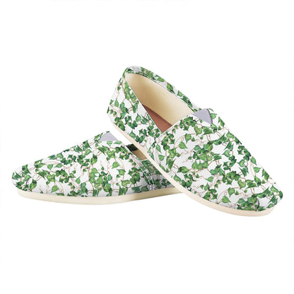 Watercolor Ivy Leaf Pattern Print Casual Shoes