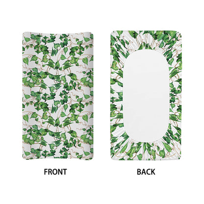Watercolor Ivy Leaf Pattern Print Changing Pad Cover