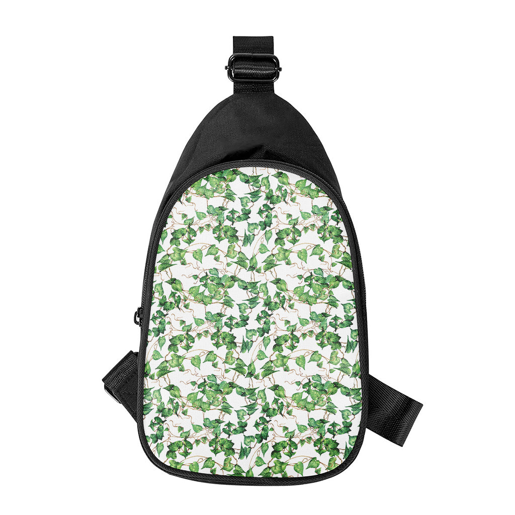 Watercolor Ivy Leaf Pattern Print Chest Bag