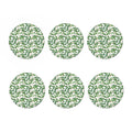 Watercolor Ivy Leaf Pattern Print Coaster Set