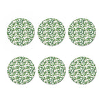 Watercolor Ivy Leaf Pattern Print Coaster Set