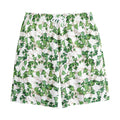 Watercolor Ivy Leaf Pattern Print Cotton Shorts