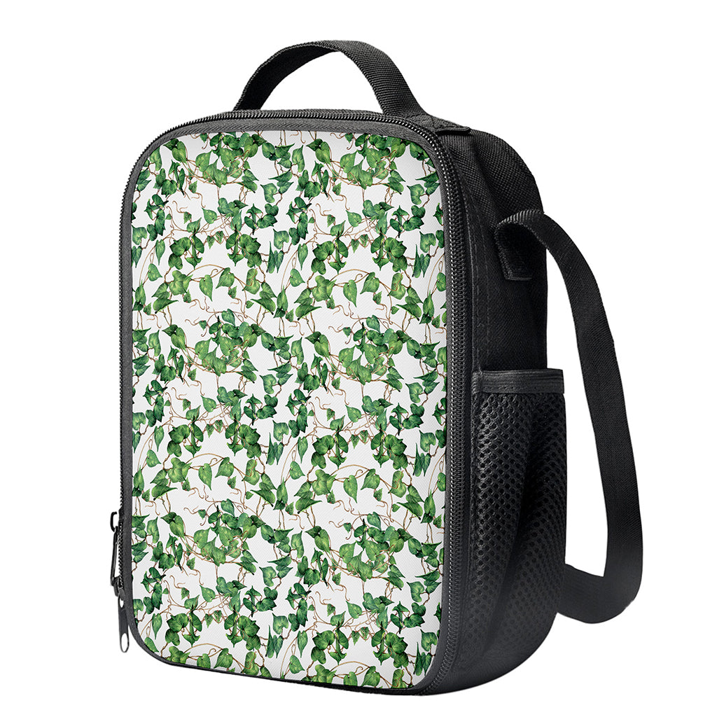 Watercolor Ivy Leaf Pattern Print Crossbody Lunch Bag
