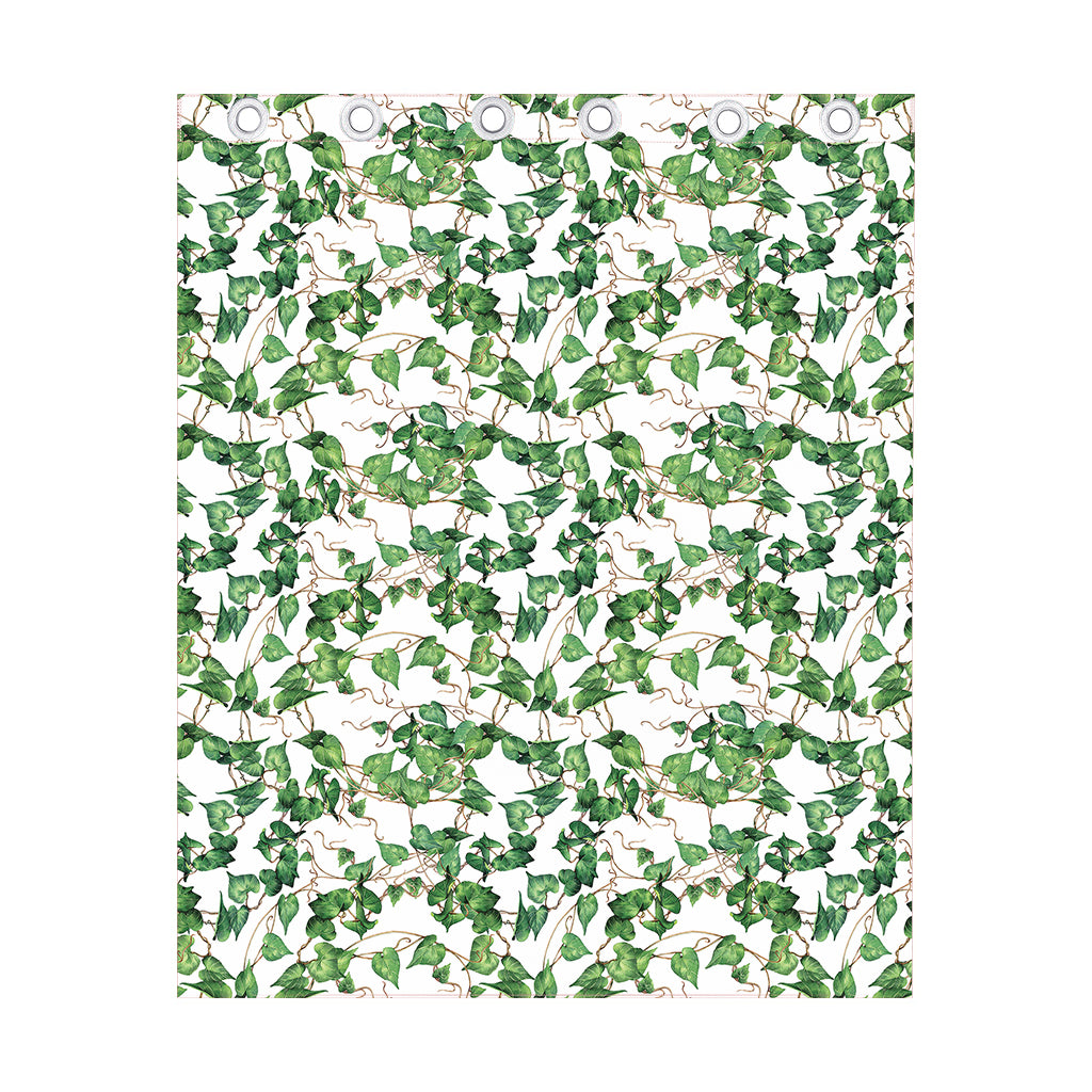 Watercolor Ivy Leaf Pattern Print Curtain