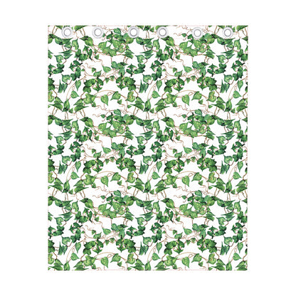 Watercolor Ivy Leaf Pattern Print Curtain