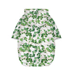 Watercolor Ivy Leaf Pattern Print Dog Zip Up Hoodie