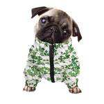 Watercolor Ivy Leaf Pattern Print Dog Zip Up Jacket