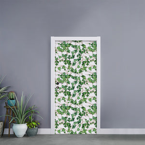 Watercolor Ivy Leaf Pattern Print Door Sticker