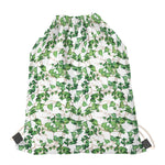 Watercolor Ivy Leaf Pattern Print Drawstring Bag