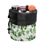 Watercolor Ivy Leaf Pattern Print Drawstring Makeup Bag