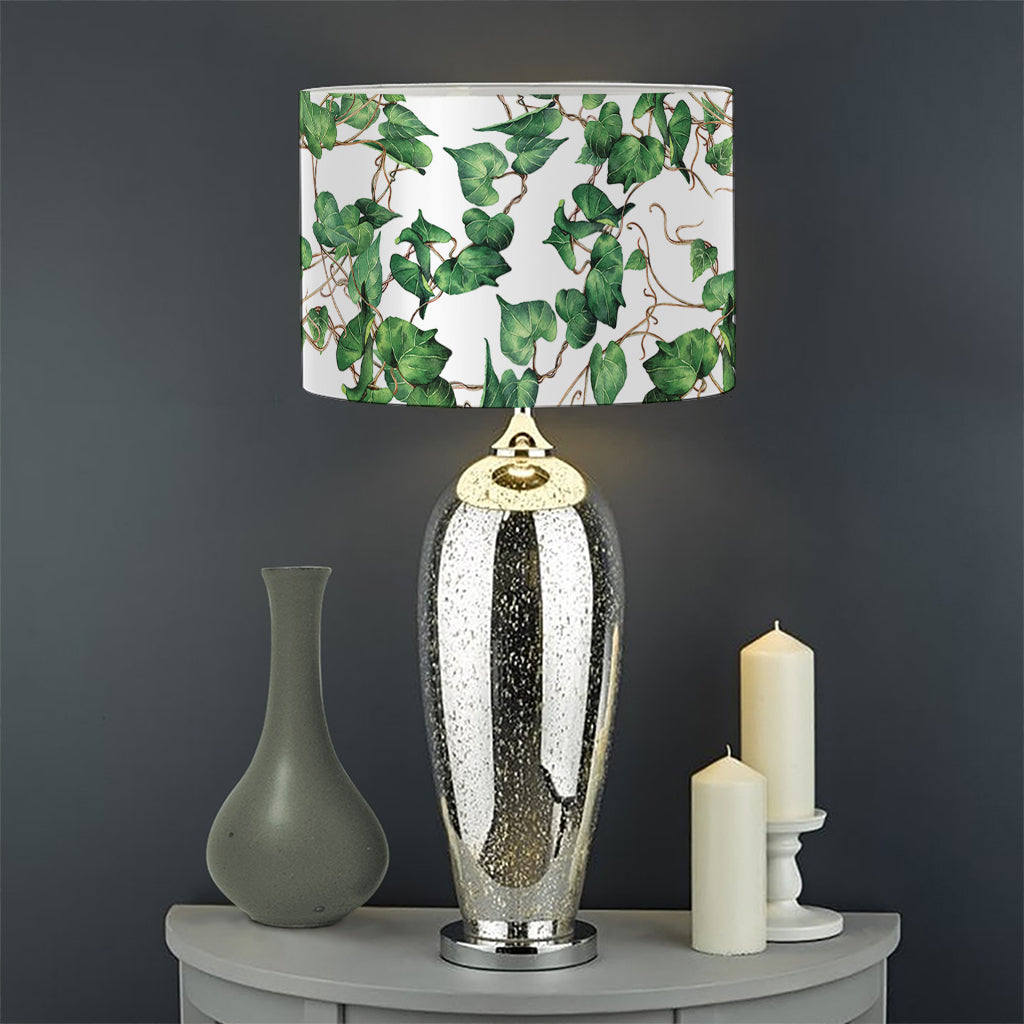 Watercolor Ivy Leaf Pattern Print Drum Lamp Shade