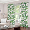 Watercolor Ivy Leaf Pattern Print Extra Wide Grommet Curtains