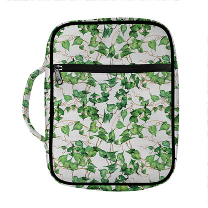 Watercolor Ivy Leaf Pattern Print Front Pocket Bible Bag
