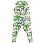 Watercolor Ivy Leaf Pattern Print Hammer Pants