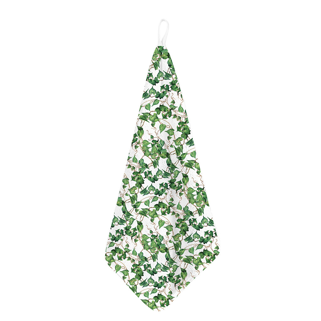 Watercolor Ivy Leaf Pattern Print Hand Towel