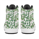 Watercolor Ivy Leaf Pattern Print High Top Leather Sneakers