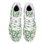 Watercolor Ivy Leaf Pattern Print High Top Leather Sneakers