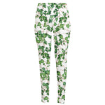 Watercolor Ivy Leaf Pattern Print High-Waisted Pocket Leggings