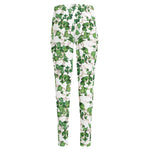 Watercolor Ivy Leaf Pattern Print High-Waisted Pocket Leggings