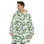Watercolor Ivy Leaf Pattern Print Hoodie Blanket