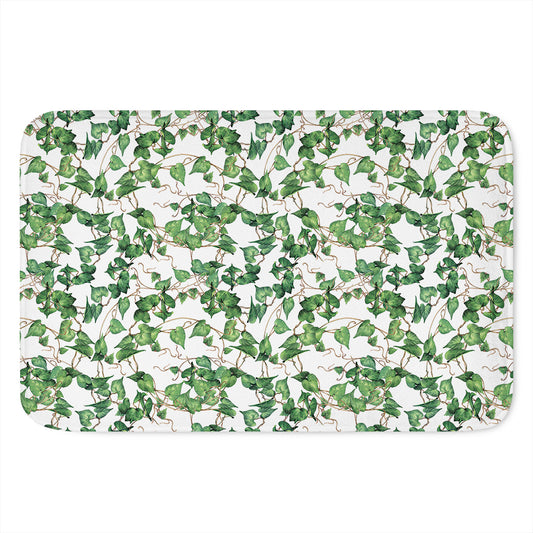 Watercolor Ivy Leaf Pattern Print Indoor Door Mat