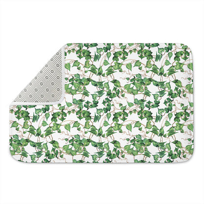 Watercolor Ivy Leaf Pattern Print Indoor Door Mat