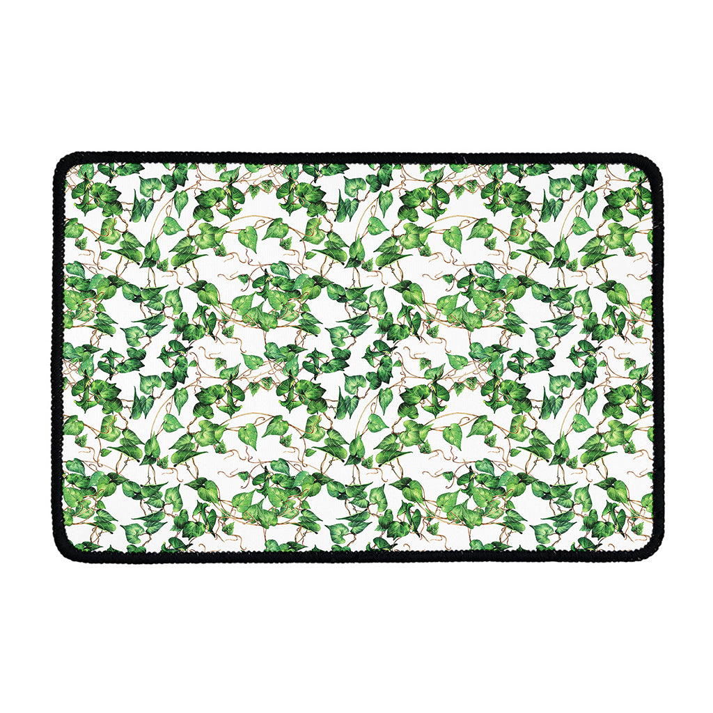 Watercolor Ivy Leaf Pattern Print Kitchen Mat