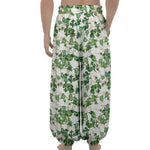 Watercolor Ivy Leaf Pattern Print Lantern Pants