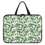 Watercolor Ivy Leaf Pattern Print Laptop Sleeve With Handle