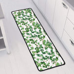 Watercolor Ivy Leaf Pattern Print Long Kitchen Mat