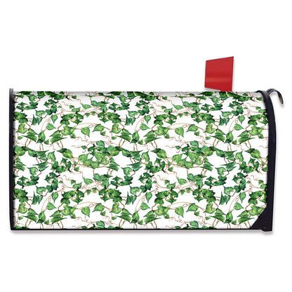 Watercolor Ivy Leaf Pattern Print Mailbox Cover