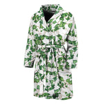 Watercolor Ivy Leaf Pattern Print Men's Bathrobe