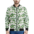 Watercolor Ivy Leaf Pattern Print Men's Bomber Jacket