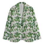 Watercolor Ivy Leaf Pattern Print Men's Cotton Blazer