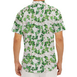 Watercolor Ivy Leaf Pattern Print Men's Deep V-Neck Shirt