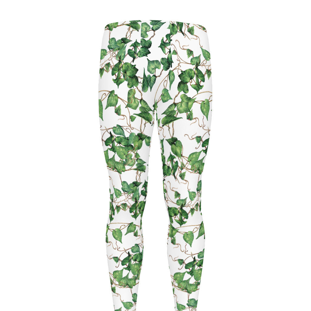 Watercolor Ivy Leaf Pattern Print Men's leggings