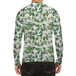 Watercolor Ivy Leaf Pattern Print Men's Long Sleeve Rash Guard