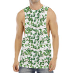 Watercolor Ivy Leaf Pattern Print Men's Muscle Tank Top