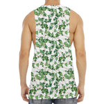 Watercolor Ivy Leaf Pattern Print Men's Muscle Tank Top