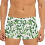 Watercolor Ivy Leaf Pattern Print Men's Short Boxer Briefs